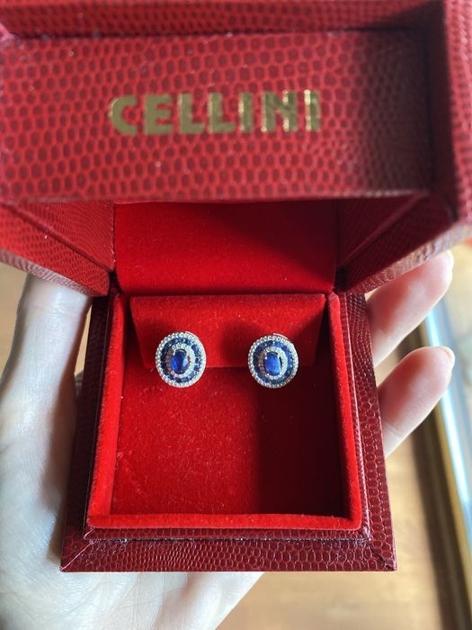Cercei cu diamante si safire maria granacci cu garantie 1 an Cellini