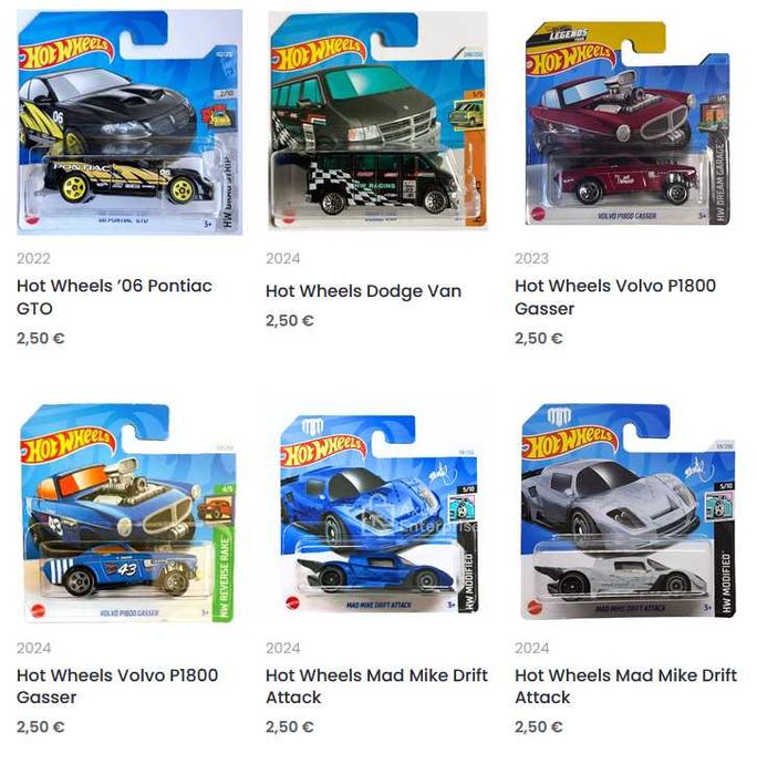 Метални колички Hot Wheels Mainline
