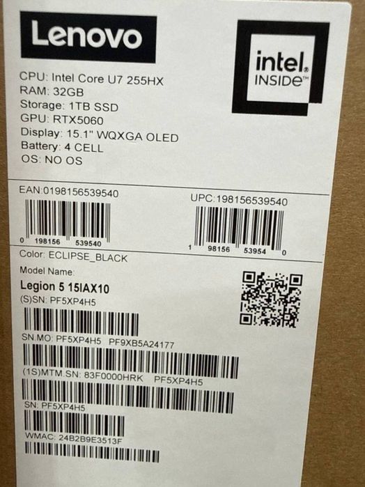 Игровой ноутбук Lenovo LEGION 5 15IAX10