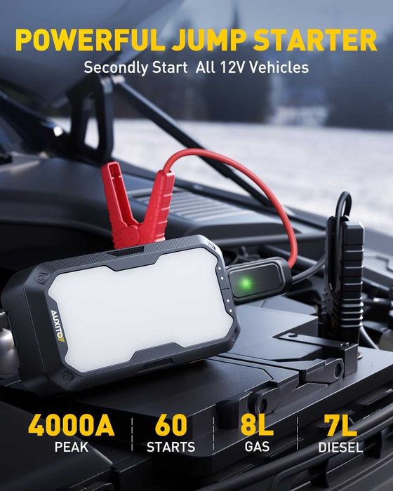 Пусковое зарядное (power bank) устройство Auxito 4000A/2000Lm/7200mAh