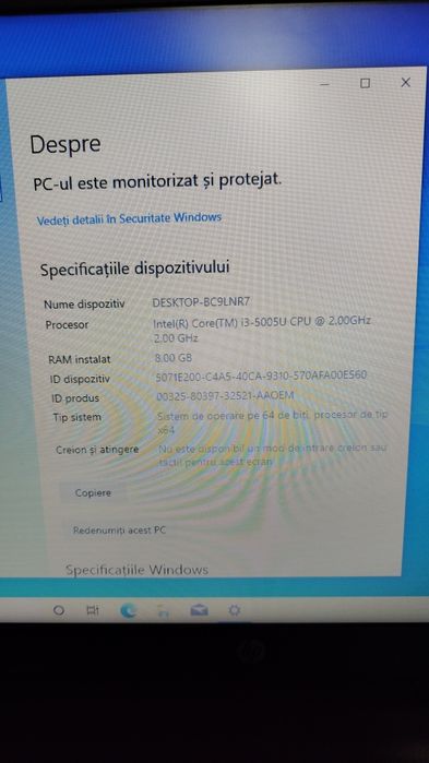 Laptop HP 15,6 inch / i3 gen 5 / ssd 128 GB / 8 GB RAM