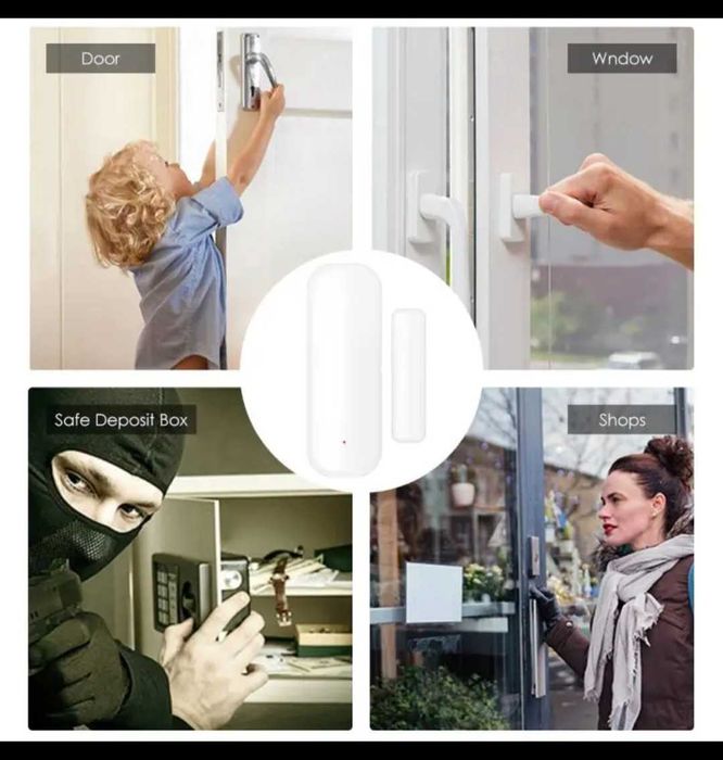 Смарт сензори за врата и вода известяване при отваряне или теч