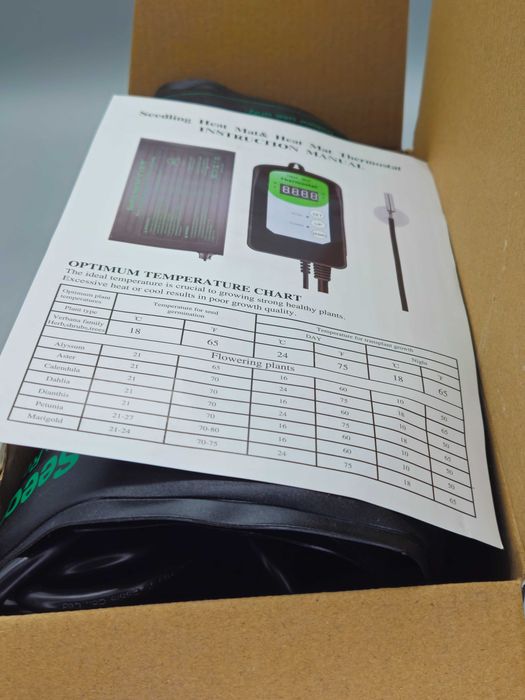 Нагревателна постелка за разсад 25на52см с дигитален термостат и сонда