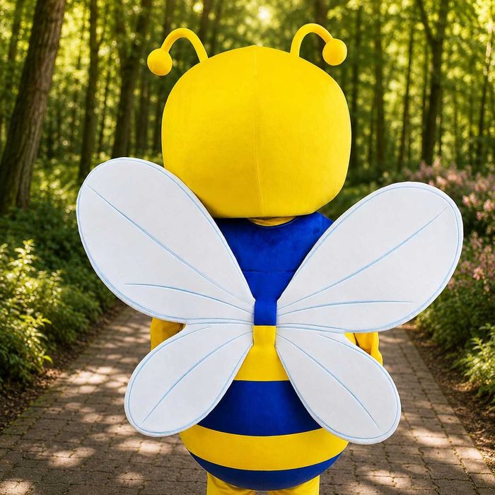 Costum Mascota Albina pentru Adulti, Mascota Profesionala Albinuta, Costum Mascota Handmade pentru Evenimente si Petreceri