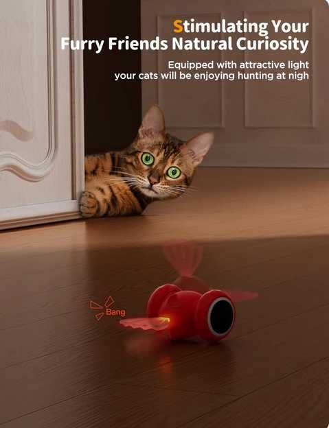 FEELNEEDY Златна рибка – играчка за котки с LED и сензори