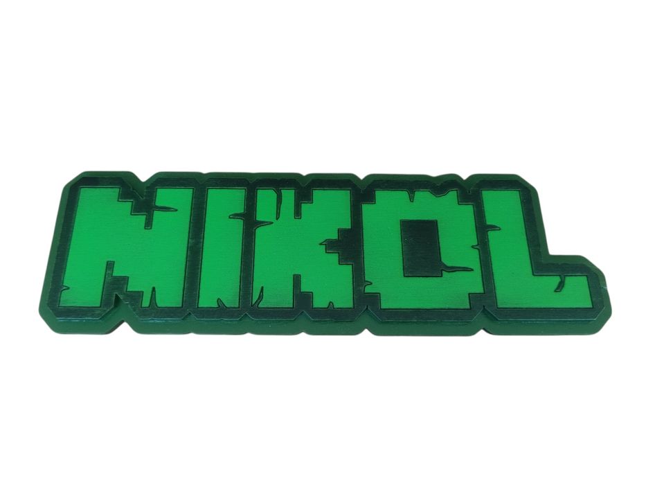 3D табелка с име Minecraft стил за детска стая