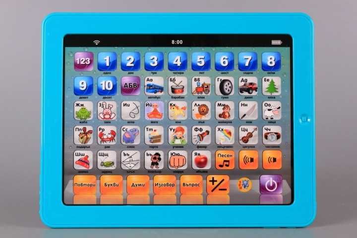 Детски обучаващ таблет на български език изучаване на думи и цифри