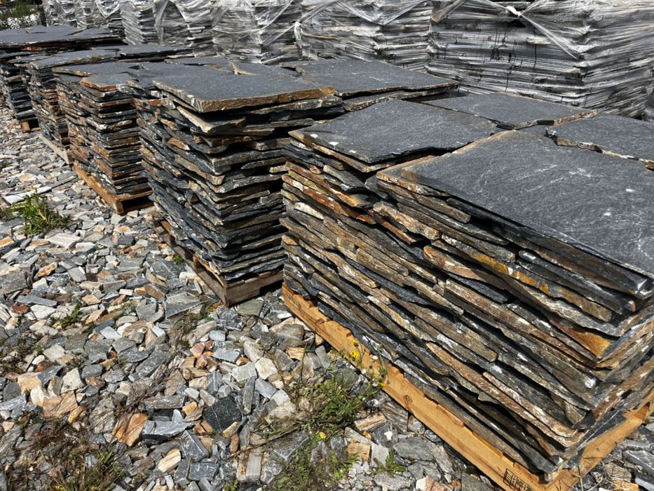 Гнайс Черен антрацит естествен камък подова настилка