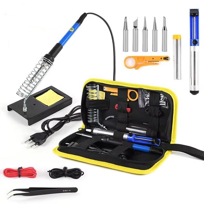 Професионален Комплект електрически поялник 100W с аксесоари ел.