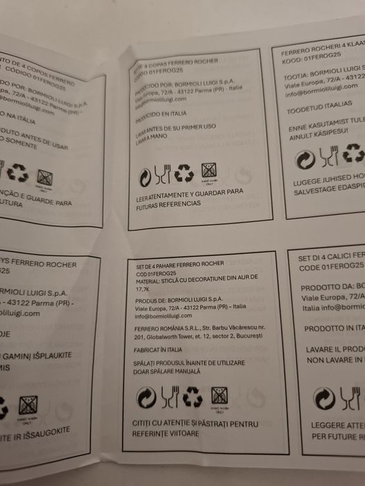 Set de pahare Ferreri Rocher