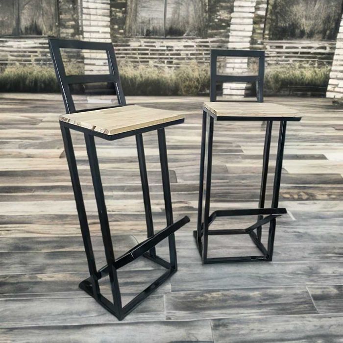 scaune metalice bar/insula cu stejar - confectii metalice ieftine