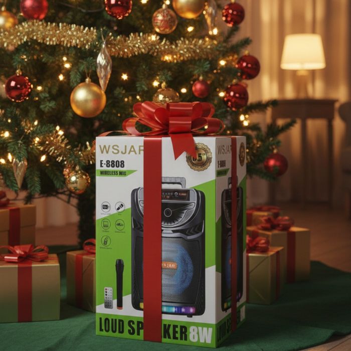 Bluetooth караоке колона с безжичен микрофон – 8,5″ говорител, LED све