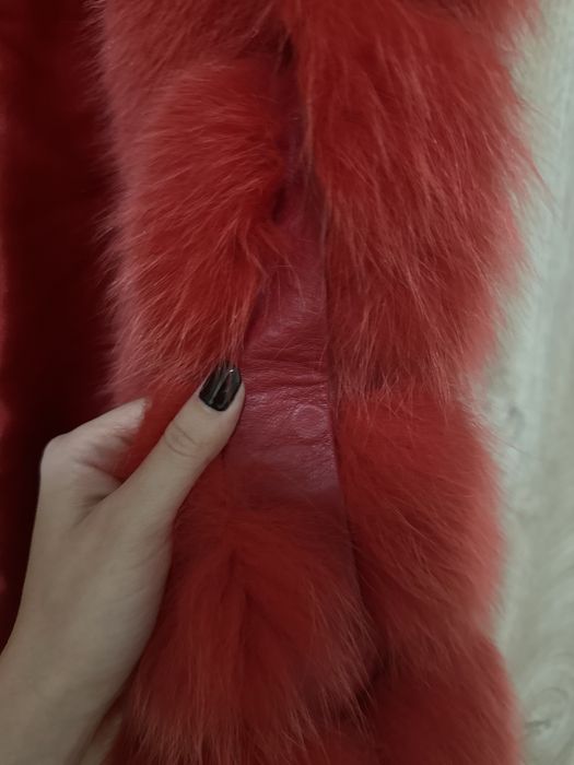 Vesta blana naturala vulpe rosie