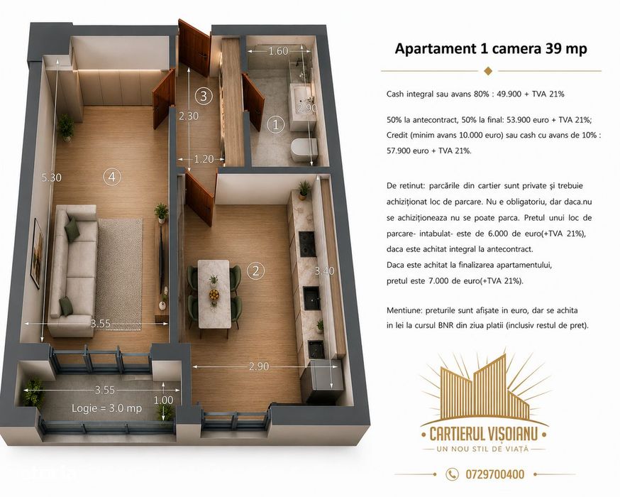 Cartier Visoianu Apartamente cu 1 camera