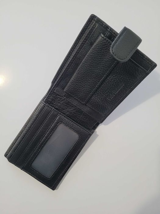 Portofel Hassion negru piele naturală