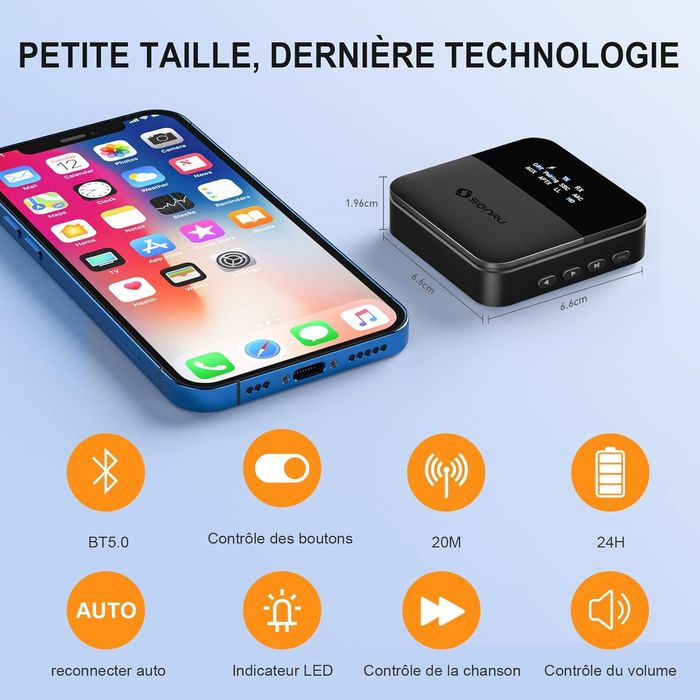 SONRU Bluetooth 5.0 Трансмитер и Приемник, aptX HD/LL