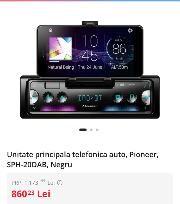 Radio auto Pioneer SPH-20DAB, support telefon, sigilat, OCAZIE, transport inclus