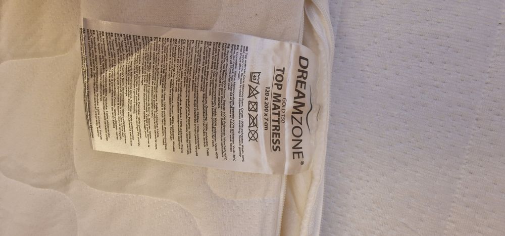 Topper saltea 120x200x7 cm Dreamzone T50 Gold