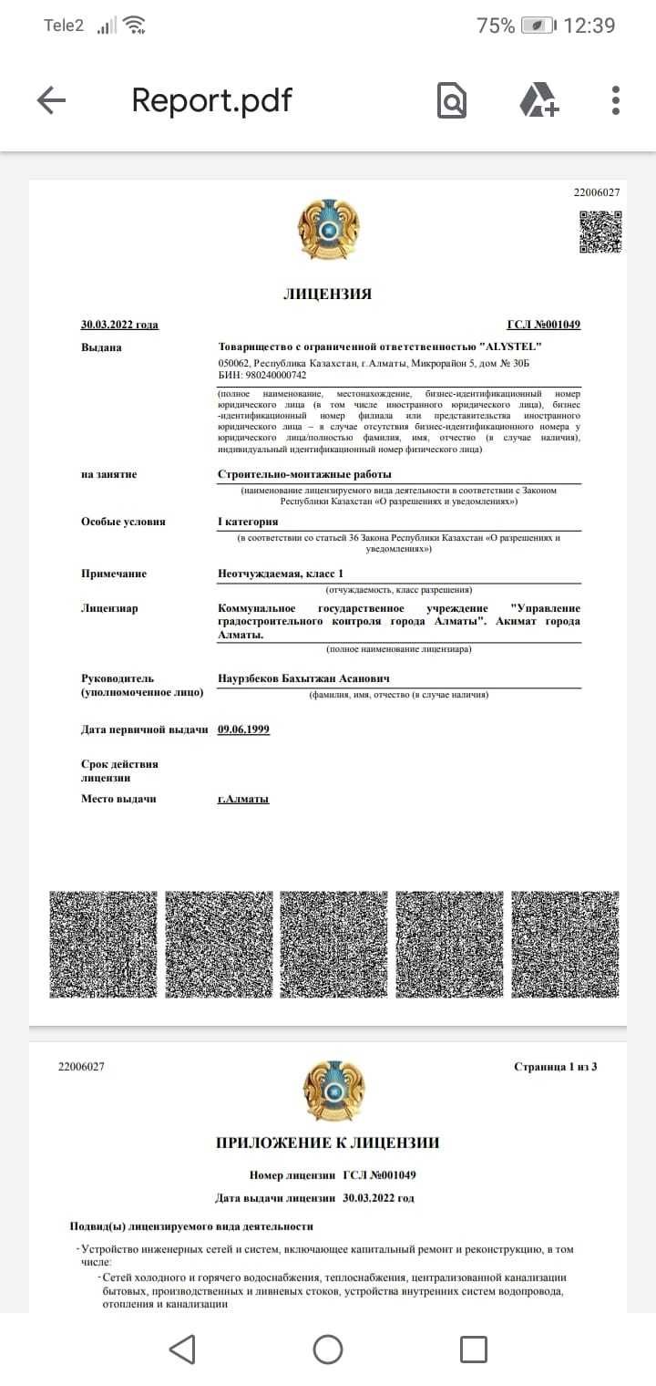 ТОО СМР 1+ПД 1+ИД, смр, проектная и изыскат лиц, чистая, без оборотов.: 10  000 000 тг. - Продажа бизнеса Алматы на Olx