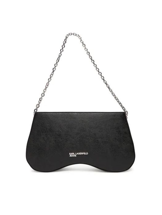 Karl Lagerfeld | Елегантна черна чанта с метална верижка | 105€