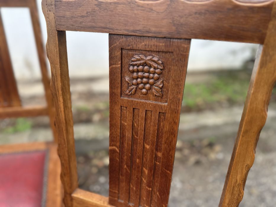 Столове от дъб с дърворезба 3бр.