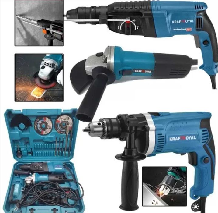 Перфоратор, бормашина и ъглошлайф 125мм. 1200w.