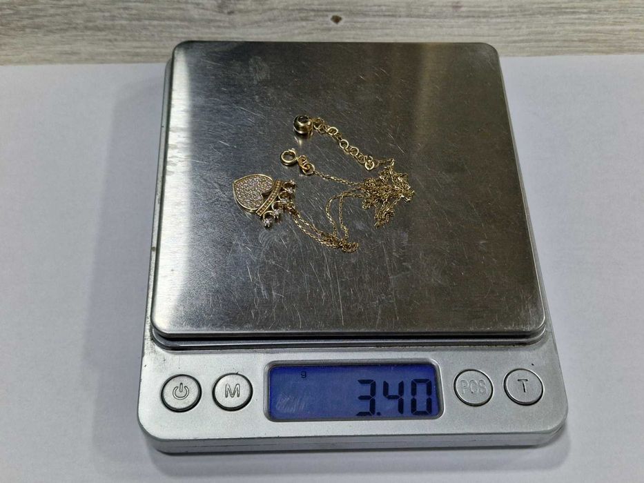 Дамски златен синджир / сърце-корона / 14К 585 / 3,40 гр.