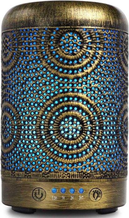 Луксозен Метален Арома Дифузер SALKING–260ml, Ултразвуков, 7 LED цвята