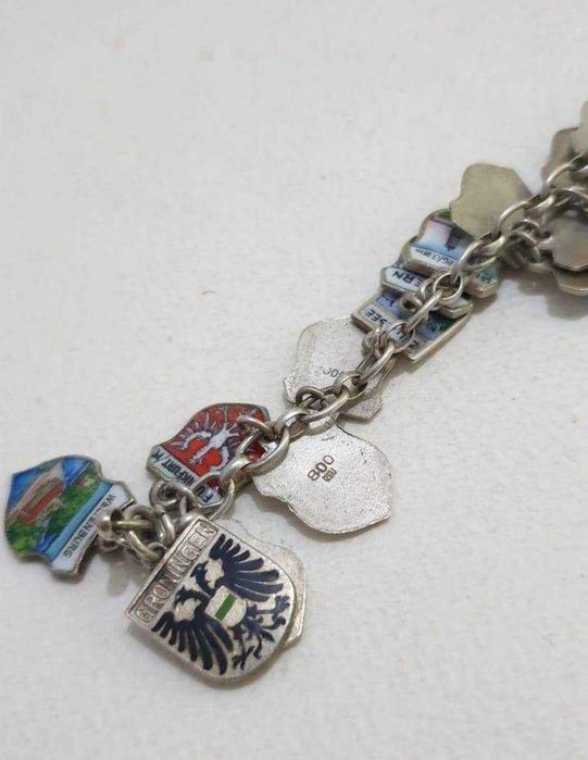 Superba bratara argint cu pandative orase germane