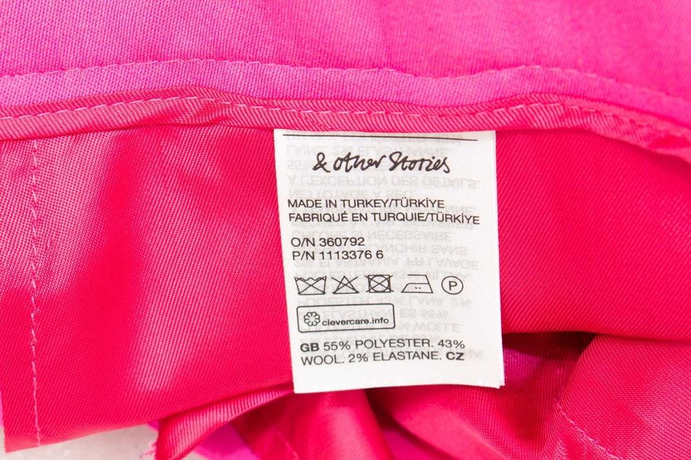 & Other Stories оригинален дамски панталон цикламен вълнен широк 40