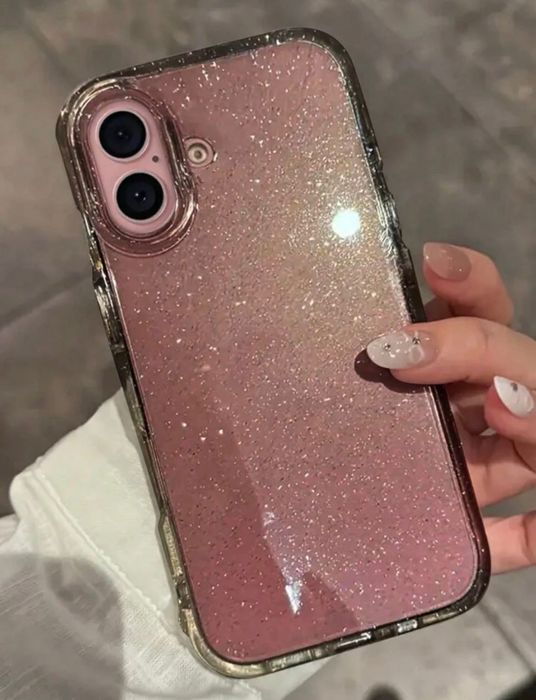 Husa protectie iphone 16 , iphone 16 pro negru sclipici