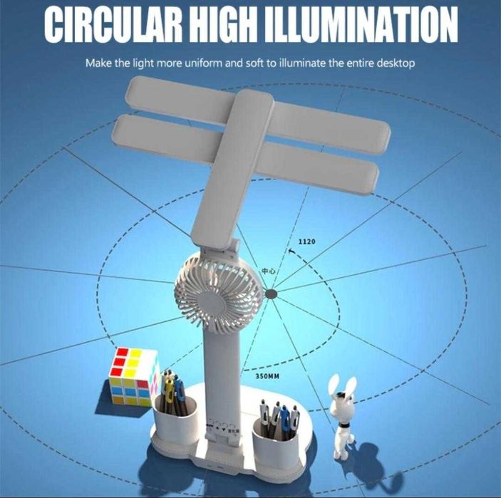 vand lampa led, cu ventilator, si ceas