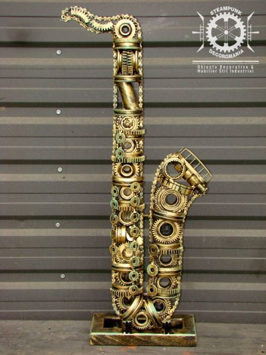 Sculptura saxofon din fier- Razvan GHITA. marime reala