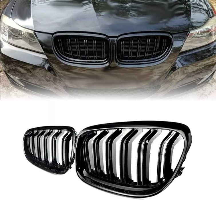 BMW E90 Е91 Двойни черни бъбреци Решетки Броня M-PERFORMANCE ФЕЙСЛИФТ