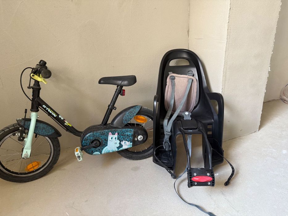 Vând bicicletă copii și scaun de bicicletă
