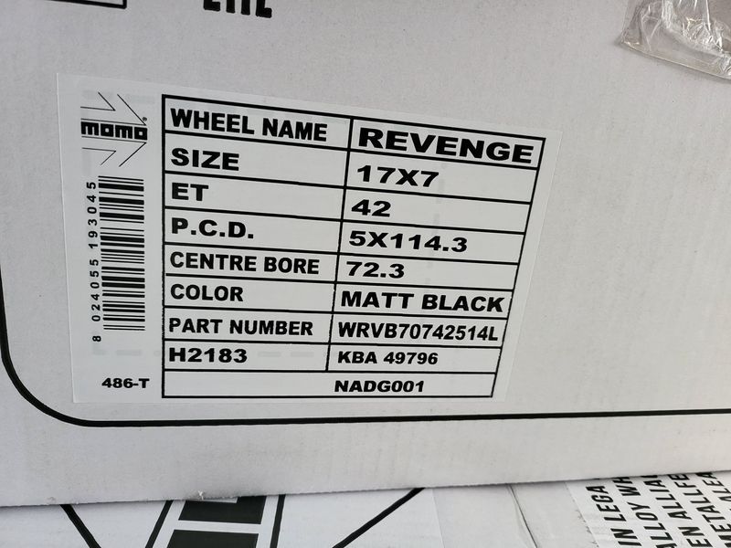 17цола 5x114.3 Toyota Nissan Mazda Kia Hyundai Dacia Toyota Honda 4бр