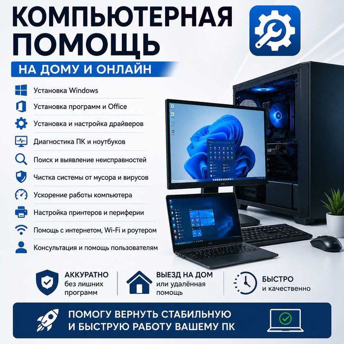 Компьютерная помощь на дому и онлайн