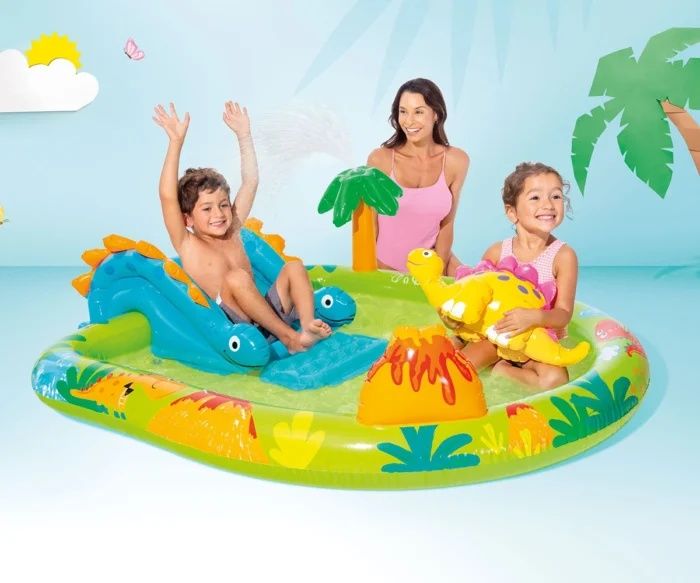 Надуваем център за игра Intex Little Dino, 191 х 152 х 58 см, PVC, за