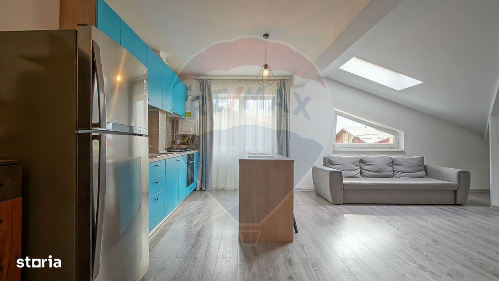 Apartament 2 camere, 53 mp, open space, mobilat&utilat, Sânpetru
