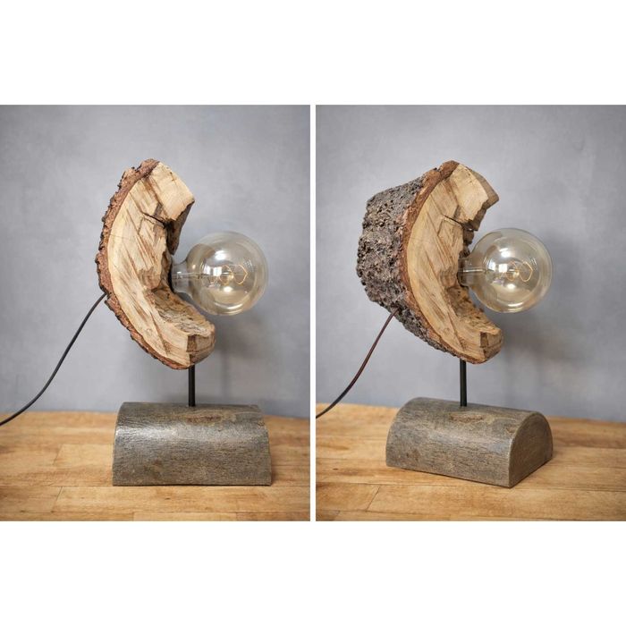 Настолна лампа от дърво