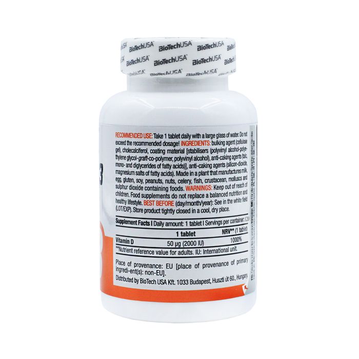 Витамин Д3 BioTech USA 2000 ед 120 таблеток