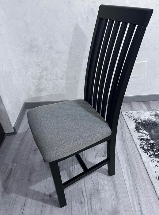 6 Scaune lemn cu șezut tapițat