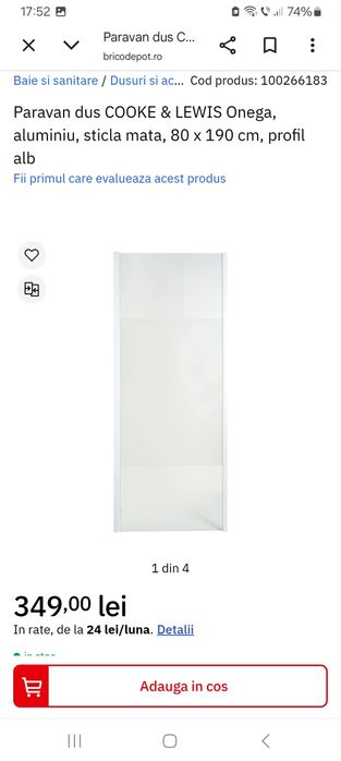 Cabina dus 100 x 80