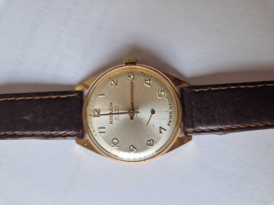 HISLON 2000, cal Felsa 4010, case 36mm, Au 10, SWISS MADE - златни обемни букви! ТОП!