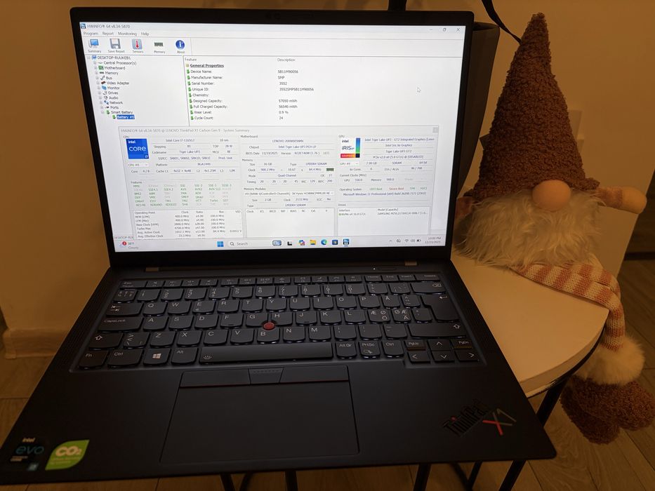 Lenovo ThinkPad X1 Carbon Gen 9 i7-1165G7 16GB DDR4 1TB SSD Nvme