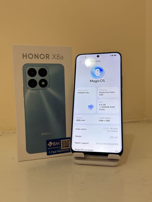 Honor X8a (6/128) ideal holatda srochna