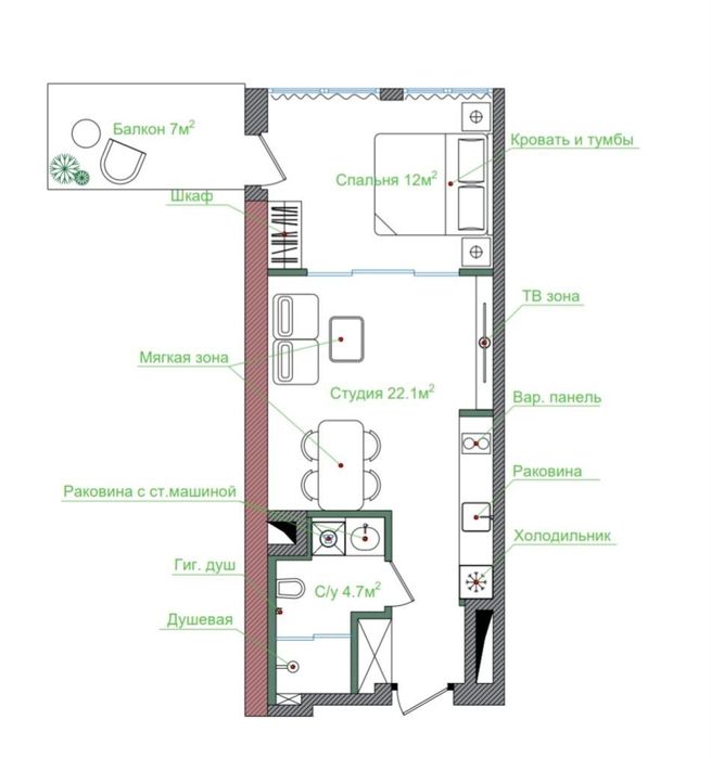Новостройка в центре 2/18/23 ЖК"Nest One", квартира 44м.кв