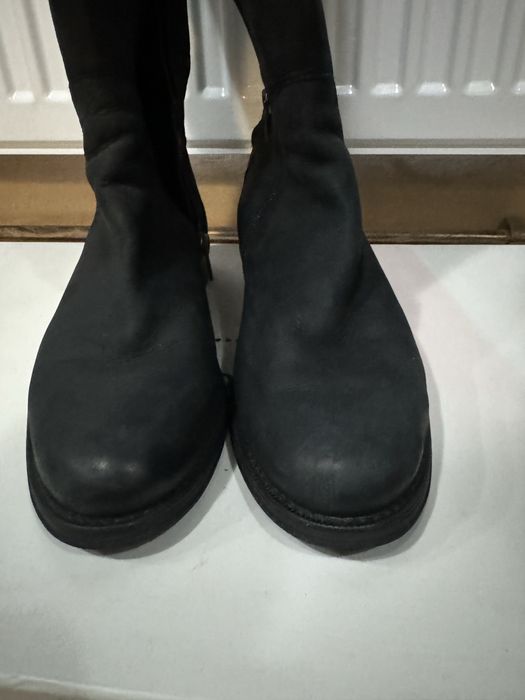 Cizme din piele nabuc peste genunchi