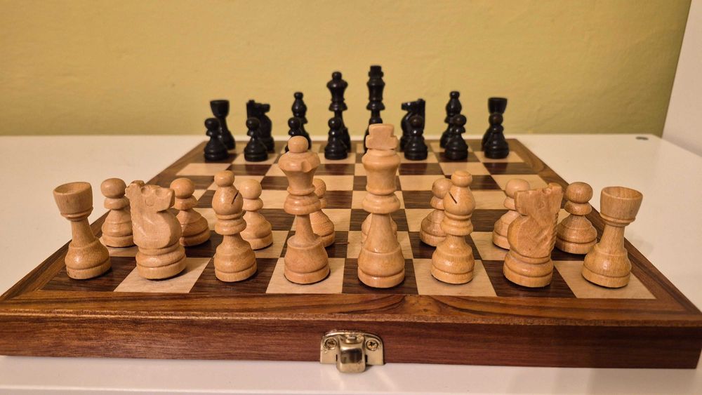 Set tabla joc sah Pavilion Nr 14 retro vintage colectie lemn calitate