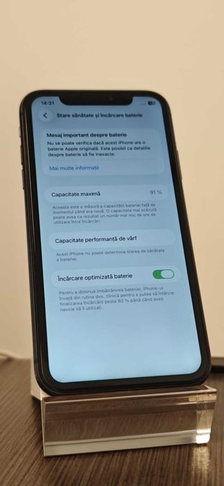iPhone 11 128GB Black | Face ID | Baterie 91% | Husă inclusă